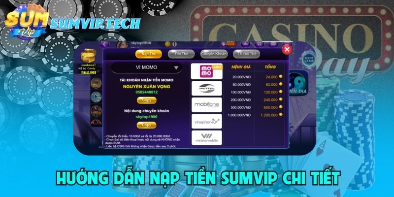 Nạp tiền Sumvip tốc độ tham gia đặt cược thả ga